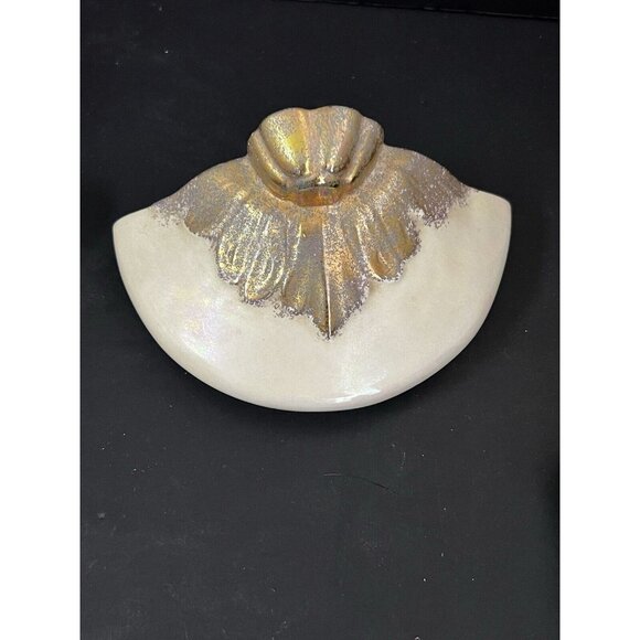 1956 Iridescent Ceramic Sconce W/ Gold Trim 18" LONG TOTAL - Picture 11 of 15